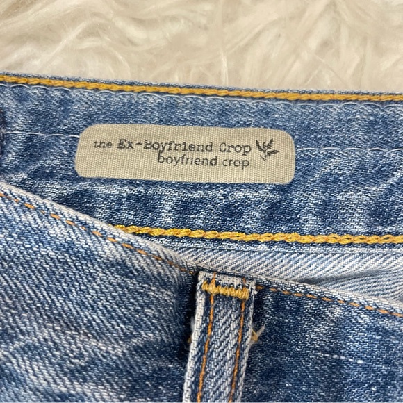 AG Adriano Jeans Ex-Boyfriend Crop Jeans Mid Rise Size 28 Light Wash Distressed - Picture 9 of 16